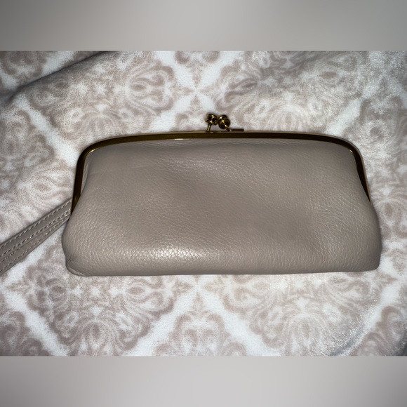 HOBO Taupe Leather Wristlet - Picture 1 of 3